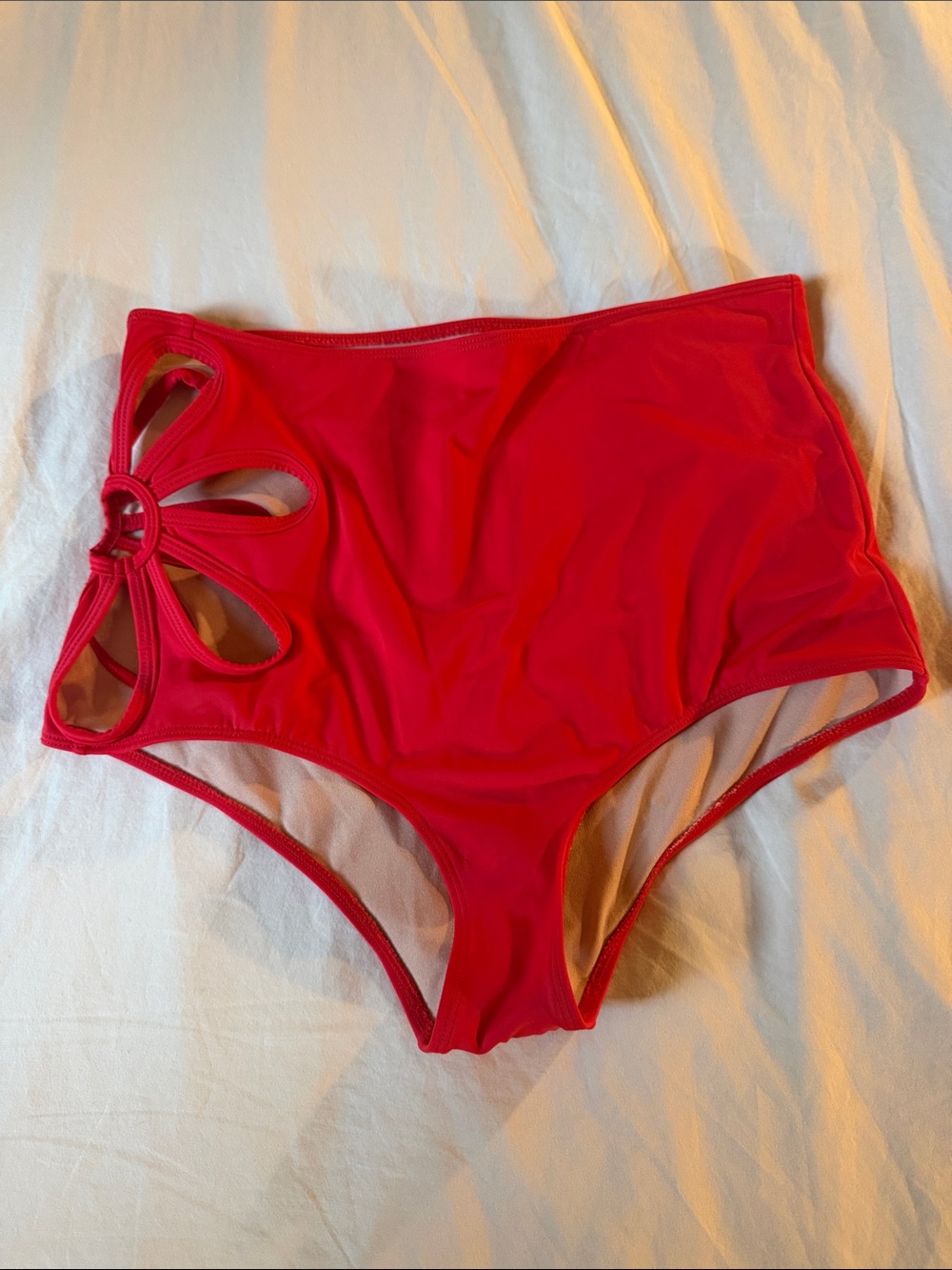 Kortni Jeane High-Waist Cutout Bikini Bottoms Size L